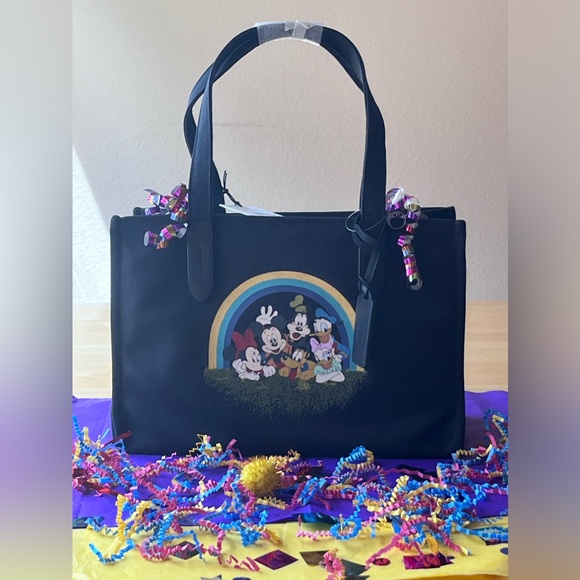 π DISNEY X COACH MICKEY MOUSE AND THE GANG CANVAS TOTE 30 π NWT π - Picture 3 of 16